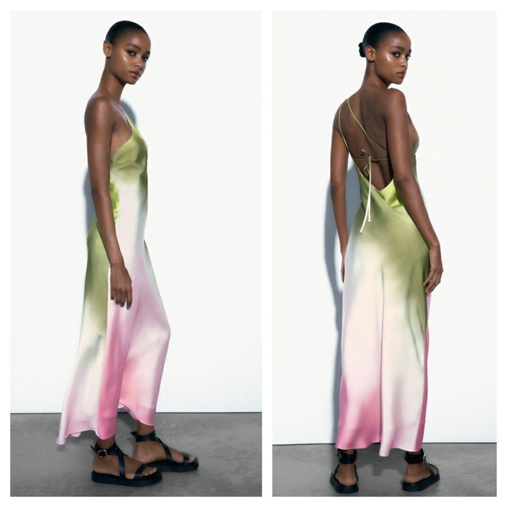 ZARA TIE DYE ASYMMETRIC DRESS - Picture 5 of 6